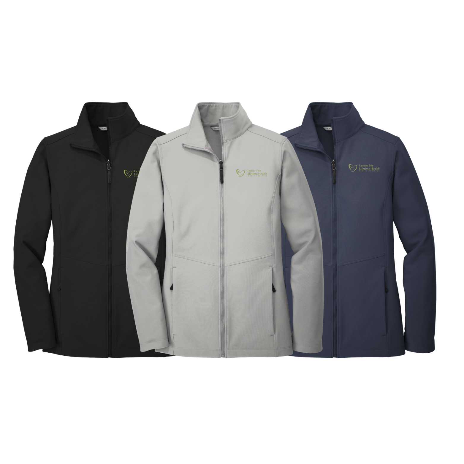 Center for Lifetime Health Women’s Collective Soft Shell Jacket with Embroidered Logo on Left Chest