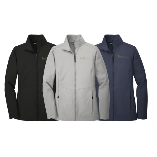 Center for Lifetime Health Women’s Collective Soft Shell Jacket with Embroidered Logo on Left Chest