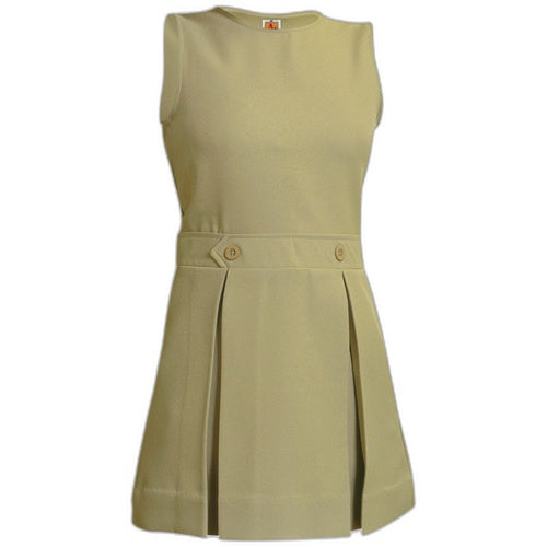A+ Solid Drop Waist Jumper in Khaki