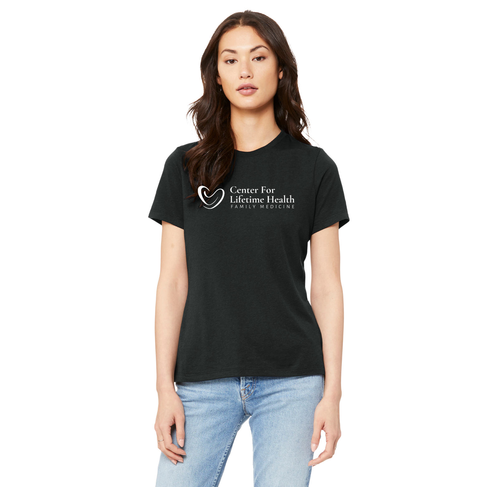 Center for Lifetime Health Women’s Relaxed Jersey Short Sleeve Tee with Screen Printed Logo