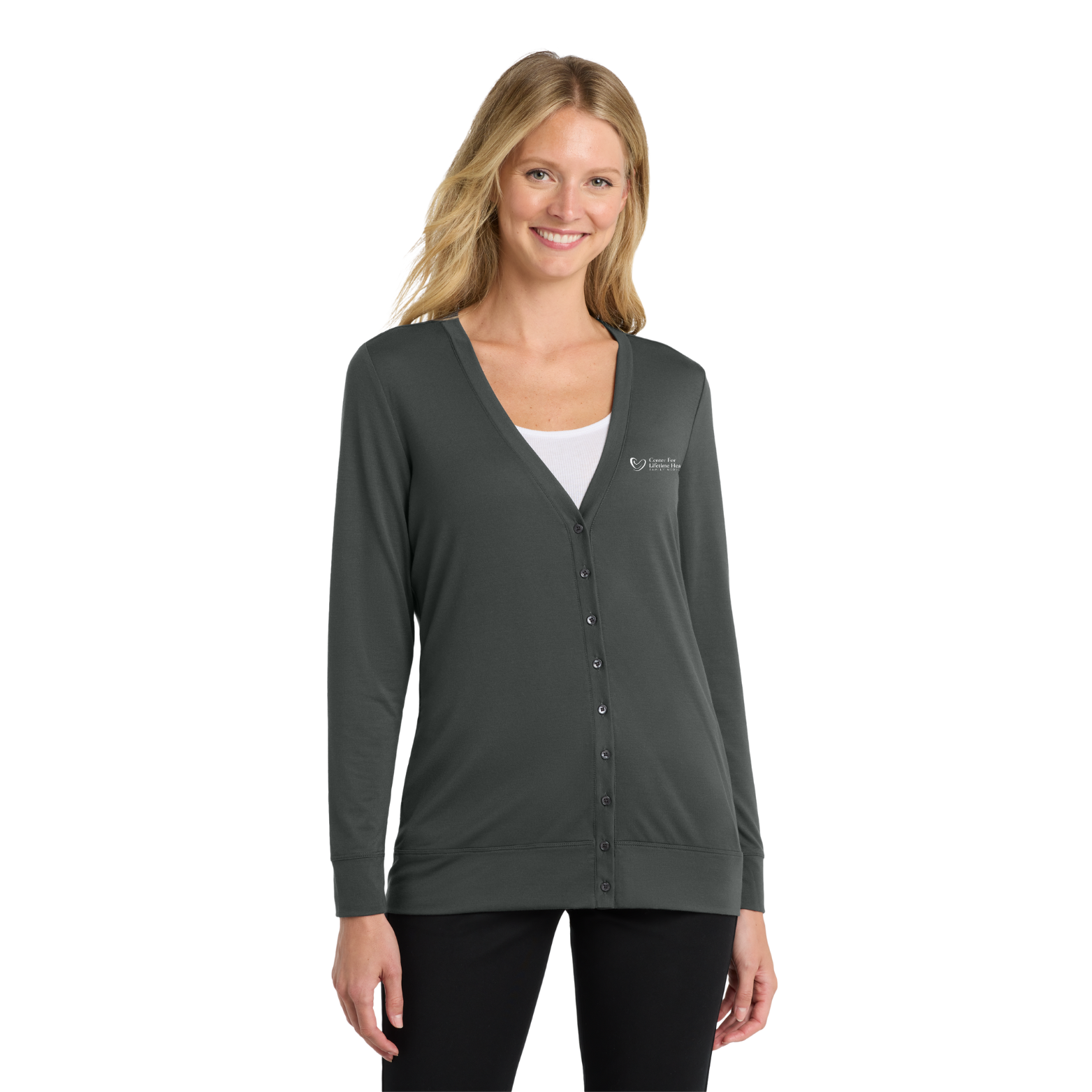 Center for Lifetime Health Women’s Concept Cardigan with Embroidered Logo on Left Chest
