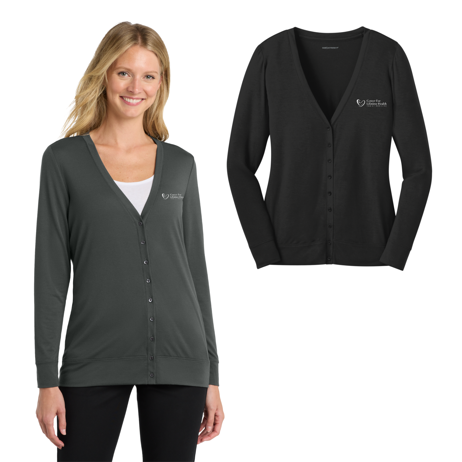 Center for Lifetime Health Women’s Concept Cardigan with Embroidered Logo on Left Chest