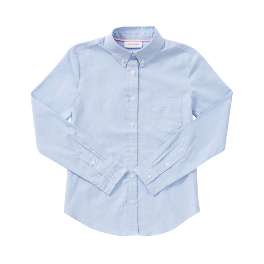 Classroom Female Long Sleeve Oxford in Light Blue