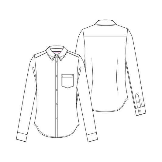 Classroom Female Long Sleeve Oxford in White