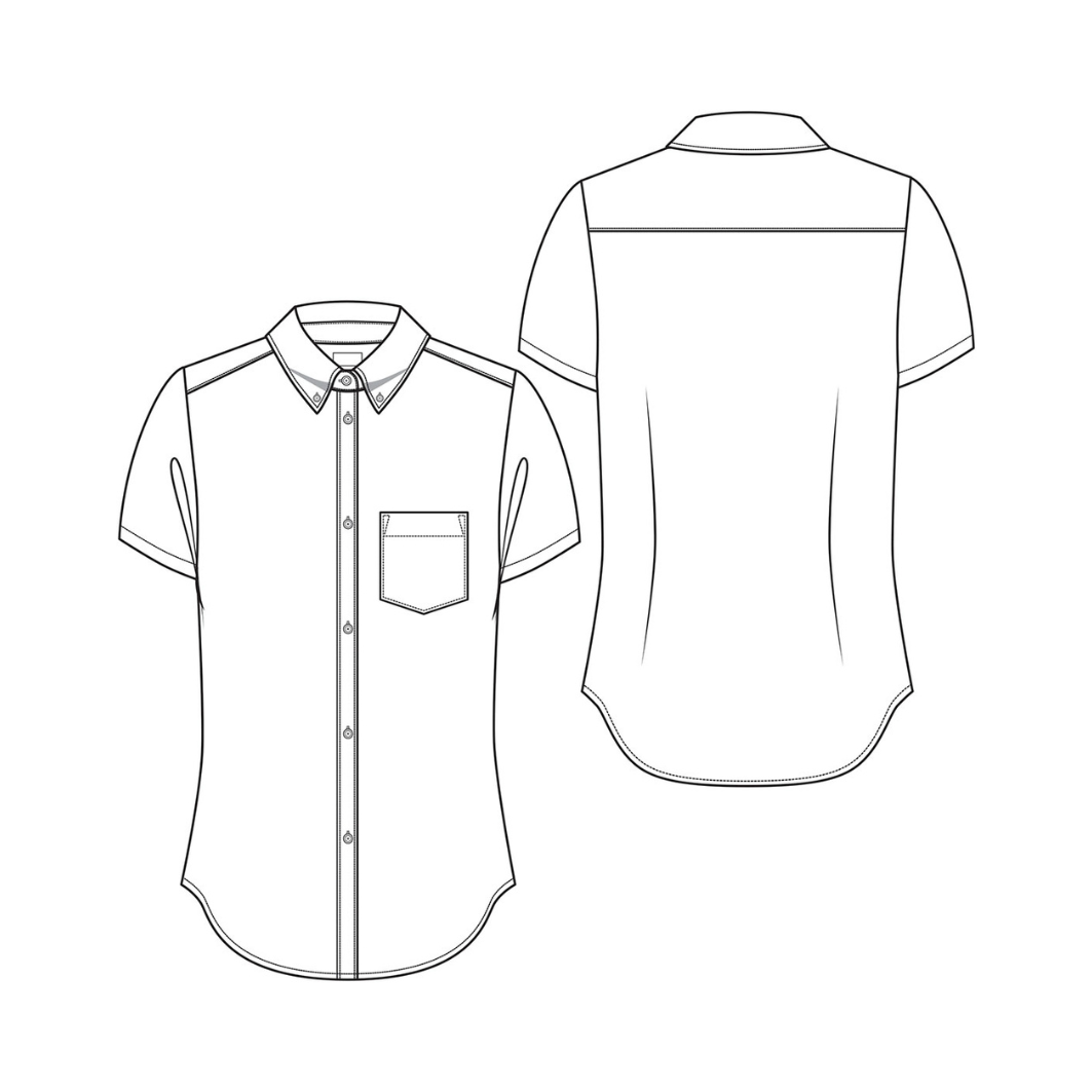 Classroom Female Short Sleeve Oxford in White