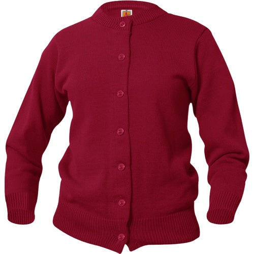 A+ Girls Cardigan Sweater in Cardinal