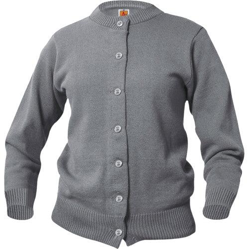 A+ Girls Cardigan Sweater in Grey Heather