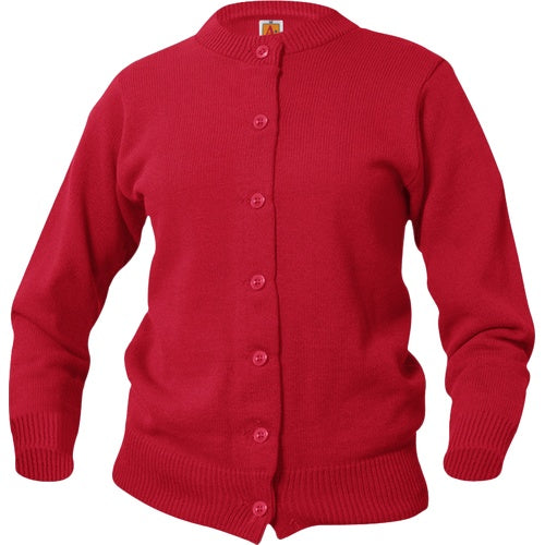 A+ Girls Cardigan Sweater in Lipstick