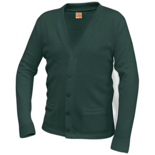 A+ V-Neck Cardigan Sweater in Green