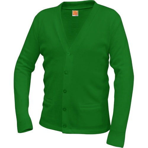 A+ V-Neck Cardigan Sweater in Kelly Green