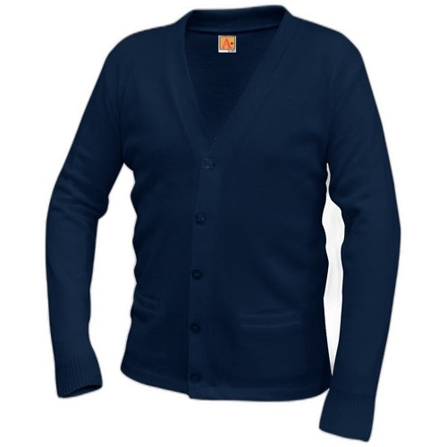 A+ V-Neck Cardigan Sweater in Navy