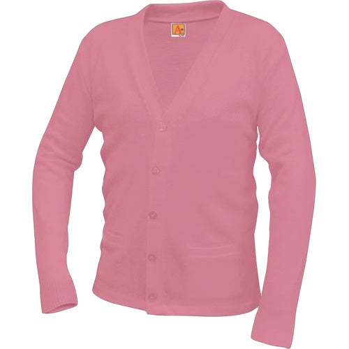 A+ V-Neck Cardigan Sweater in Passion Pink