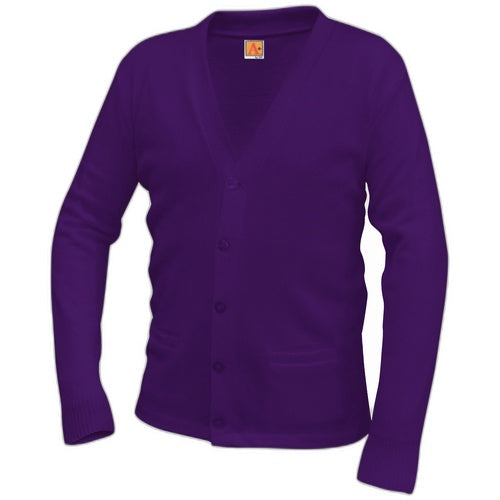 A+ V-Neck Cardigan Sweater in Purple