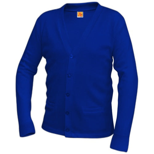 A+ V-Neck Cardigan Sweater in Reflex Blue