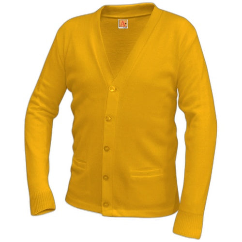 A+ V-Neck Cardigan Sweater in Superior Gold