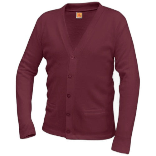 A+ V-Neck Cardigan Sweater in Wine