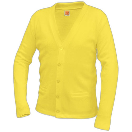 A+ V-Neck Cardigan Sweater in Yellow