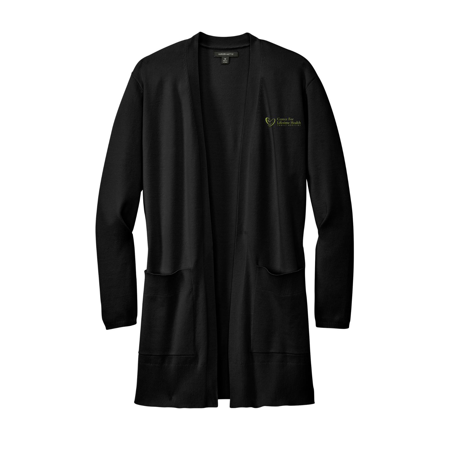 Center for Lifetime Health Women’s Open-Front Cardigan Sweater with Embroidered Logo on Left Chest