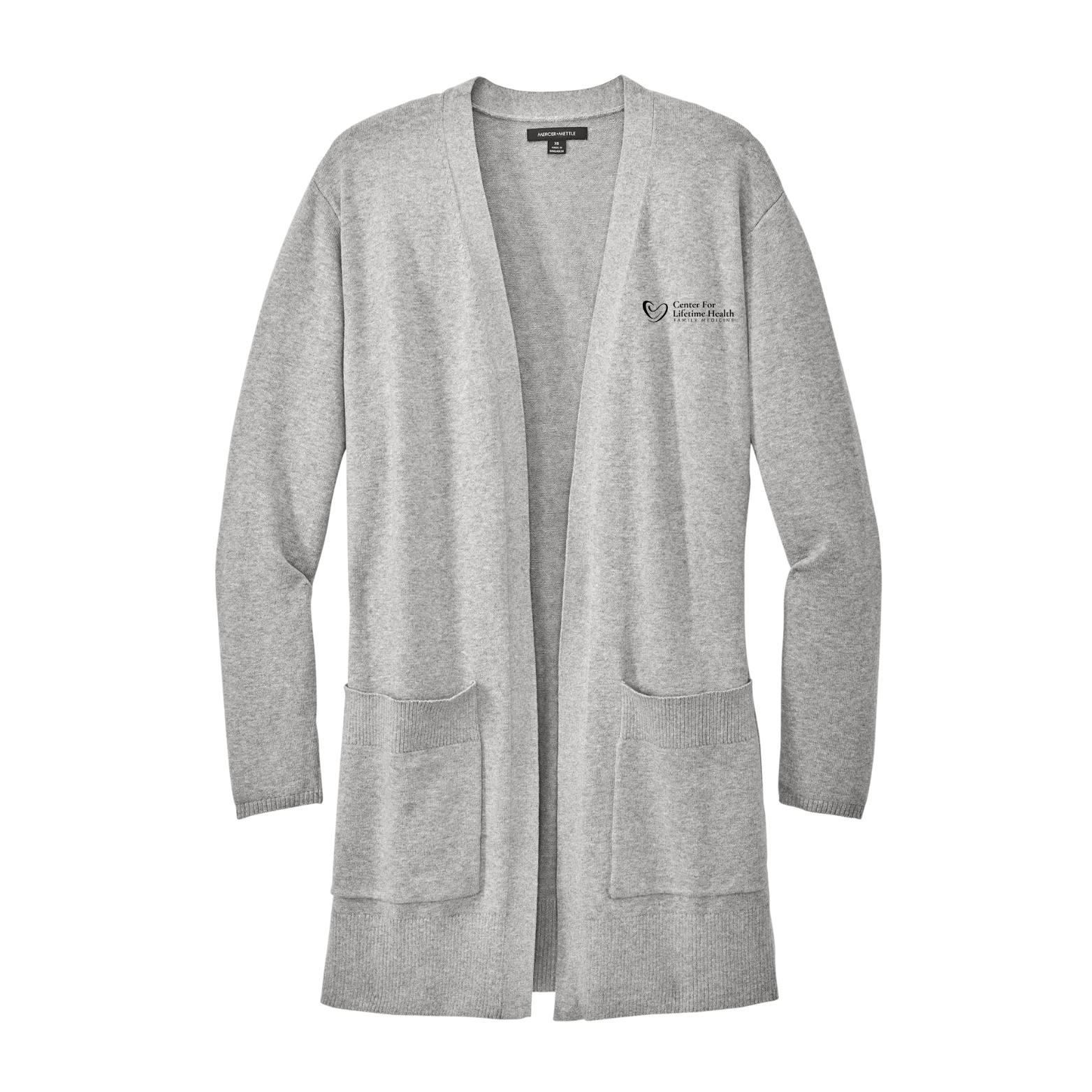 Center for Lifetime Health Women’s Open-Front Cardigan Sweater with Embroidered Logo on Left Chest