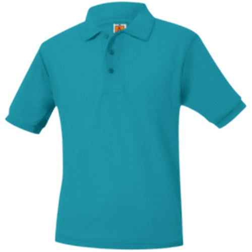 A+ Unisex Short Sleeve Polo in Tulane Jade
