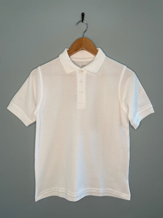 A+ Unisex Short Sleeve Polo in White