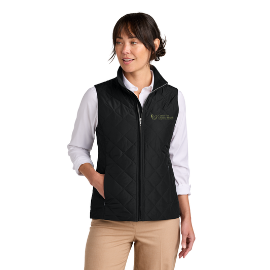 Center for Lifetime Health Women’s Quilted Vest with Embroidered Logo on Left Chest