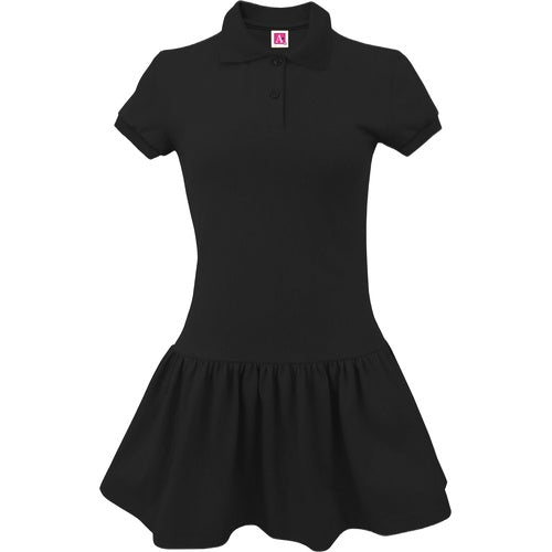 A+ Female Interlock Polo Dress in Black
