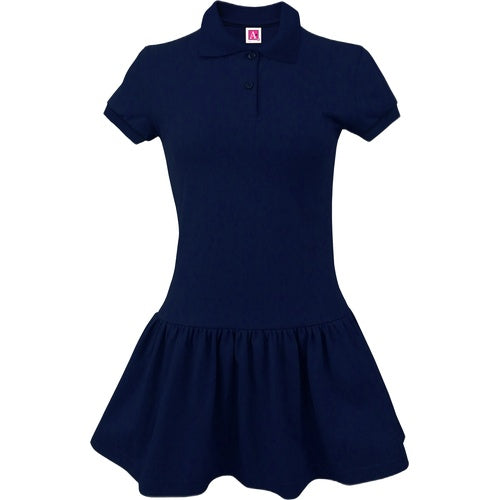 A+ Female Interlock Polo Dress in Bright Navy