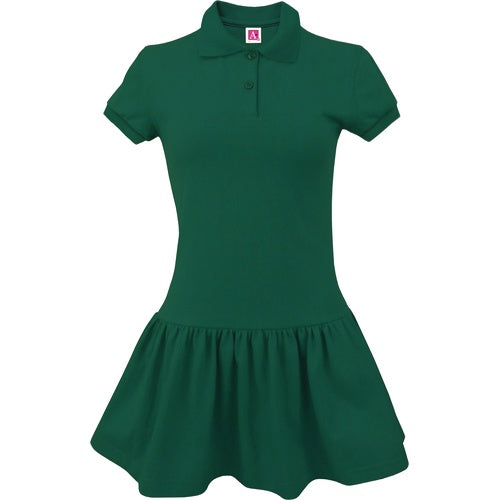 A+ Female Interlock Polo Dress in Dark Green