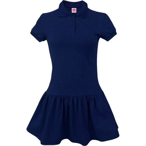 A+ Female Interlock Polo Dress in Dark Navy