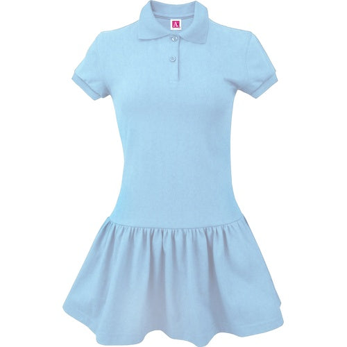 A+ Female Interlock Polo Dress in Light Blue