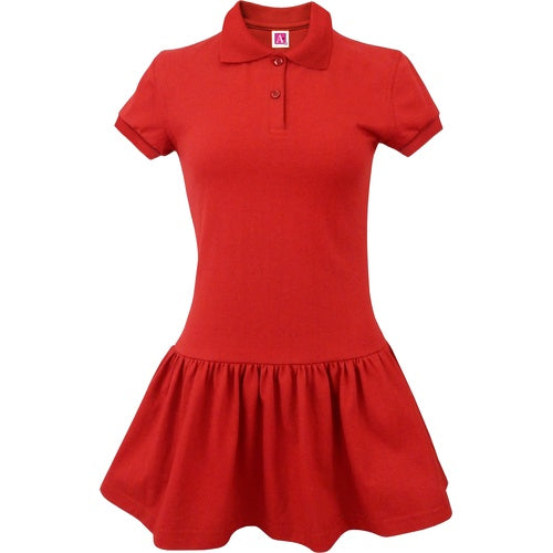 A+ Female Interlock Polo Dress in Red