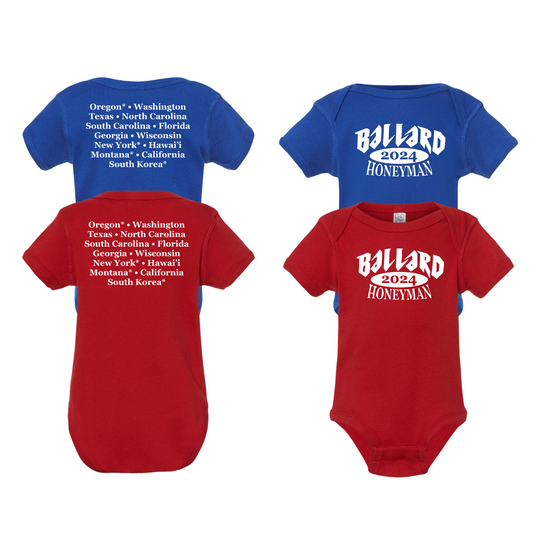 Ballard Rabbit Skins Infant Short Sleeve Baby Rib Bodysuit with Screen Printed Logo on Front