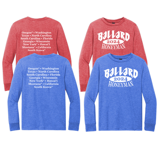 Ballard District Perfect Tri Long Sleeve Tee with Screen Printed Logo on Front and Back