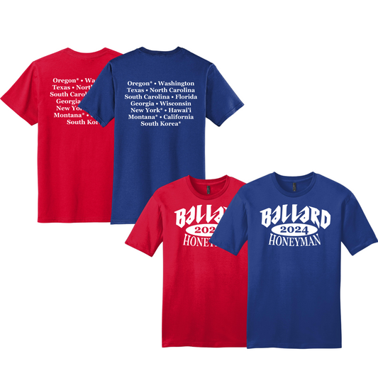 Ballard District Very Important Tee with Screen Printed Logo on Front and Back
