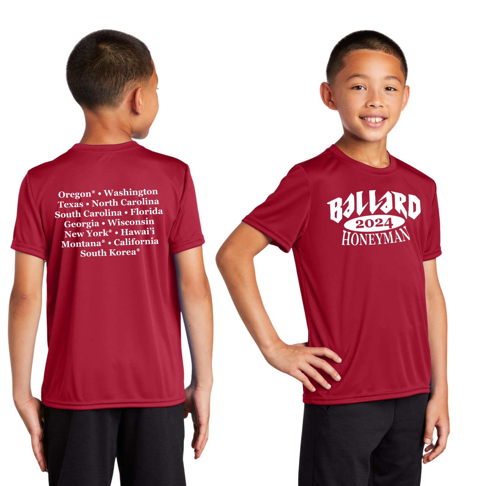 Ballard Port & Company Performance Tee with Screen Printed Logo on Front and Back