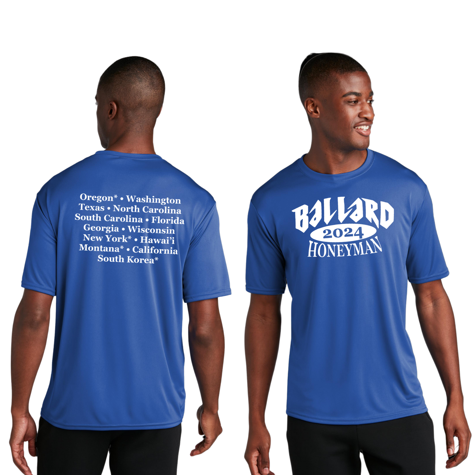 Ballard Port & Company Performance Tee with Screen Printed Logo on Front and Back