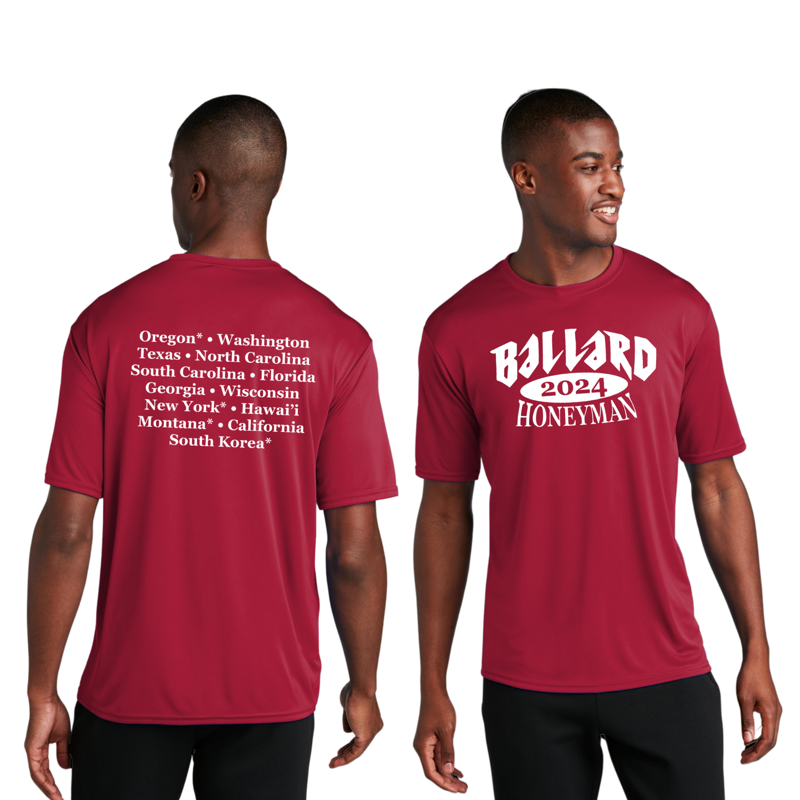 Ballard Port & Company Performance Tee with Screen Printed Logo on Front and Back