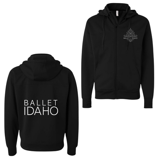 Ballet Idaho Limited Edition 50th Anniversary Independent Trading Co. Poly-Tech Full-Zip Hoodie with Logo