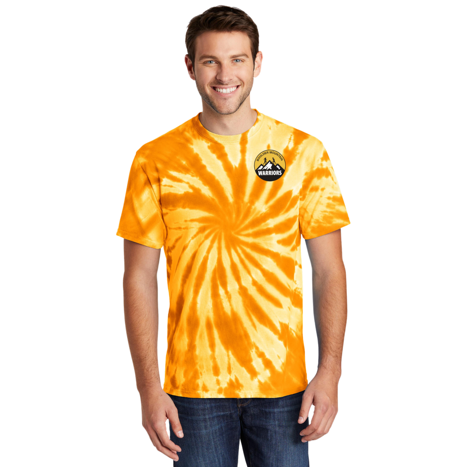 Boulder Mountain Warrior Port & Company Tie-Dye Tee with Logo