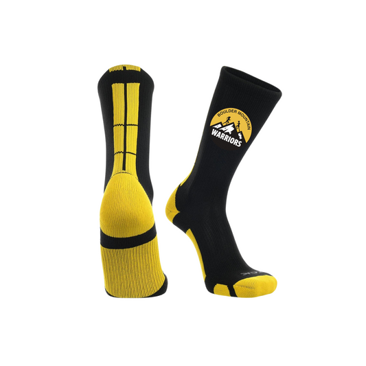 Boulder Mountain Warrior Baseline 3.0 Athletic Crew Socks with Logo