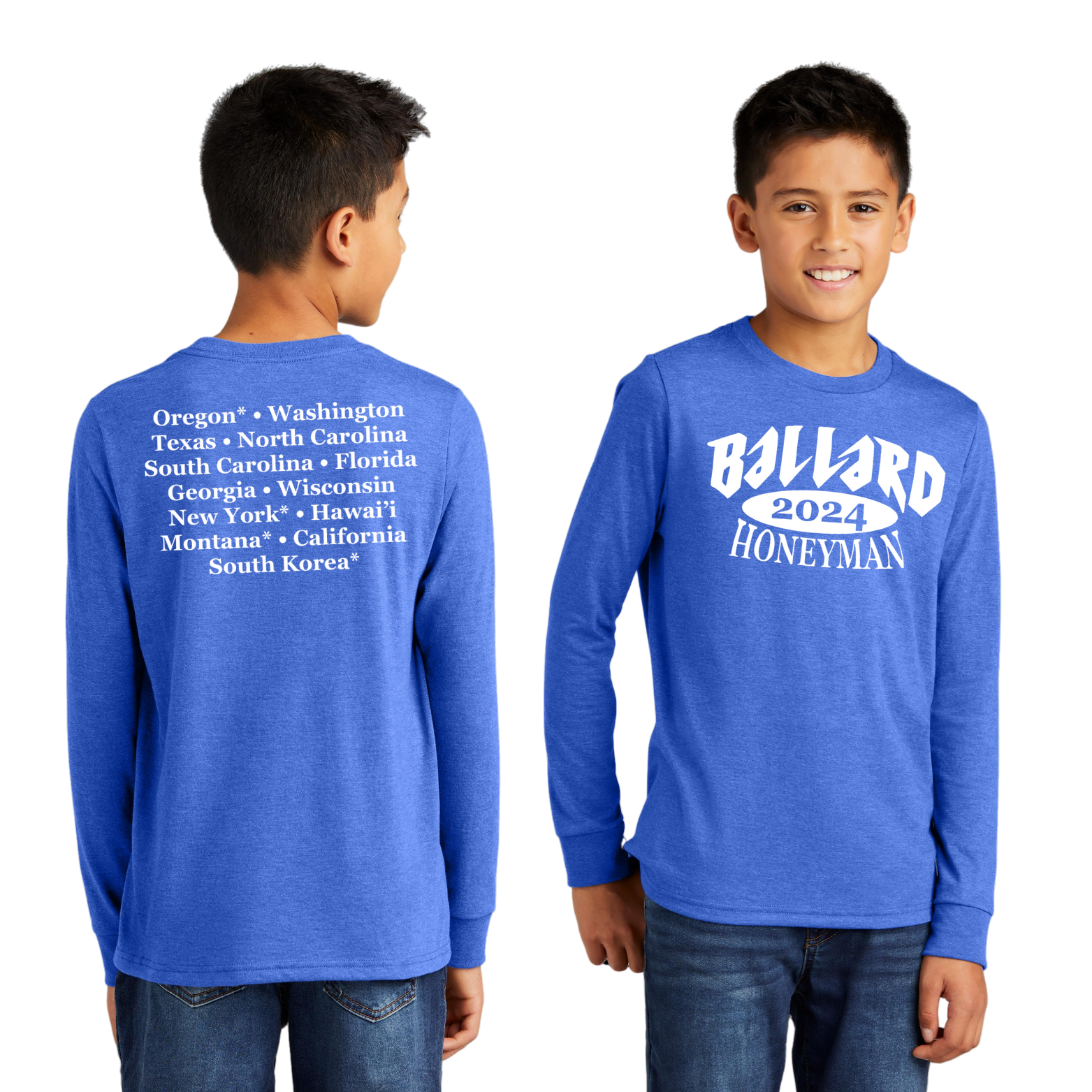 Ballard District Perfect Tri Long Sleeve Tee with Screen Printed Logo on Front and Back