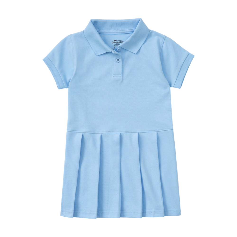 Classroom Female Pique Polo Dress in Light Blue