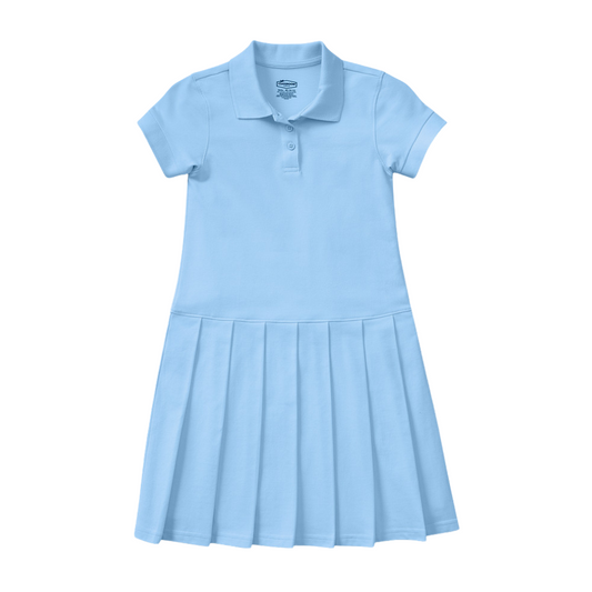 Classroom Female Pique Polo Dress in Light Blue