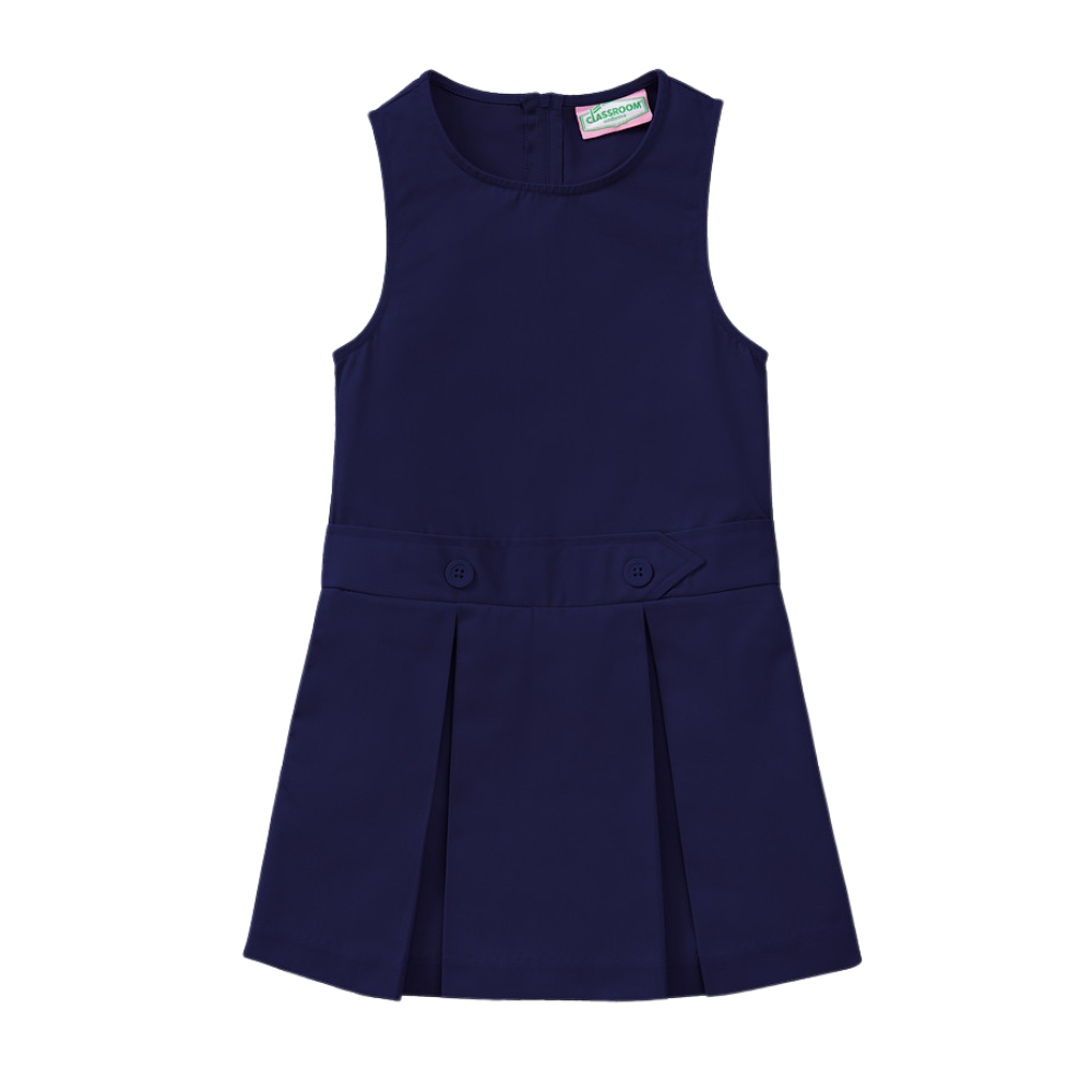 Classroom Female Kick Pleat Jumper in Dark Navy
