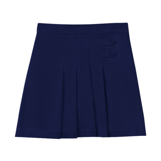 Classroom Female Stretch Pleated Tab Scooter Skort in Dark Navy