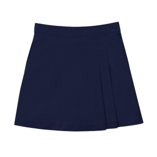 Classroom Female Stretch Double Pleated Scooter Skort in Dark Navy