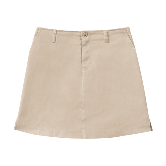 Classroom Female Stretch Fly Front Scooter Skort in Khaki