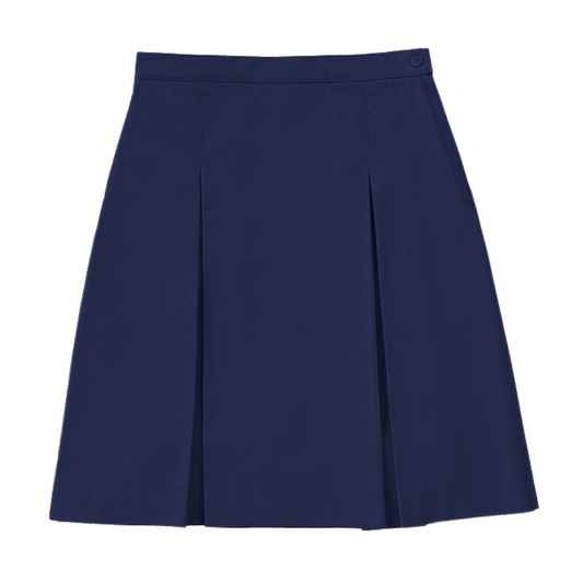 Classroom Female Longer Length Kick Pleat Skirt in Dark Navy