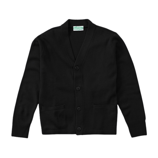 Classroom Unisex V-Neck Cardigan Sweater in Black